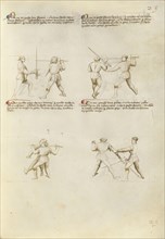 Combat with Sword; Unknown, Fiore Furlan dei Liberi da Premariacco, Italian, about 1340,1350 - before 1450, Venice, Italy