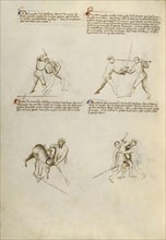 Combat with Sword; Fiore Furlan dei Liberi da Premariacco, Italian, about 1340,1350 - before 1450, Venice, Italy; about 1410