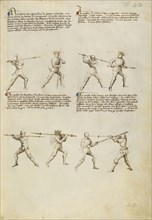 Combat with Lance; Fiore Furlan dei Liberi da Premariacco, Italian, about 1340,1350 - before 1450, Venice, Italy; about 1410