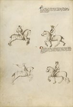 Equestrian Combat with Lance; Fiore Furlan dei Liberi da Premariacco, Italian, about 1340,1350 - before 1450, Venice, Italy