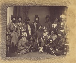 Group of the Amir Shere Ali Khan, Prince Abdullah Jan, & Sirdars; John Burke, Irish, about 1843 - 1900, Ambala, Haryana, India