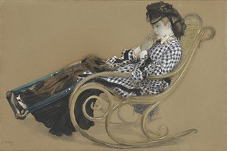 Young Woman in a Rocking Chair, study for the painting The Last Evening; Jacques Joseph Tissot, French, 1836 - 1902, about 1873