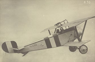 Profile of a flying Nieuport 17, airplane, Fédèle Azari, Italian, 1895 - 1930, Italy; about 1916 - 1918; Gelatin silver print