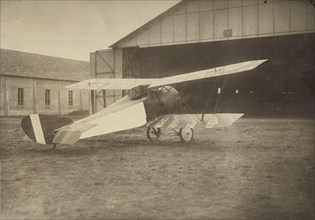 Back view of a Hanriot HD 1 airplane; Fédèle Azari, Italian, 1895 - 1930, Italy; about 1916 - 1919; Gelatin silver print