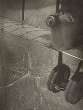 Aerial shot, cityscape and airplane wheels; Fédèle Azari, Italian, 1895 - 1930, Italy; 1914 - 1929; Gelatin silver print