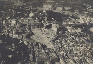 Aerial shot of St. Peter's Basilica, the Vatican, Rome; Fédèle Azari, Italian, 1895 - 1930, Italy; 1914 - 1929; Gelatin silver