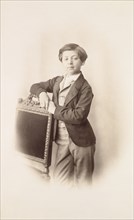 Portrait of an  Boy Leaning on a Chair; Gustave Le Gray, French, 1820 - 1884, about 1858; Albumen silver print