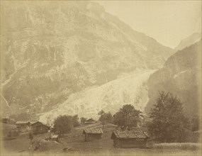 Glacier Inférieur de Grindelwald et Route de la Boenisseg sur la Mettenberg; Aimé Civiale, Italian, 1821 - 1893, Switzerland