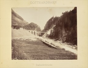 Gotthardbahn Stalvedrobrücke; Adolphe Braun & Cie, French, 1876 - 1889, Dornach, France; about 1875–1882; Albumen silver print