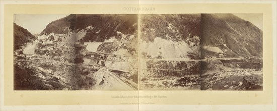 Gotthardbahn Gesammt-Uebersicht der Bahnentwickelung sic in der Biaschina; Adolphe Braun & Cie, French, 1876 - 1889, Dornach