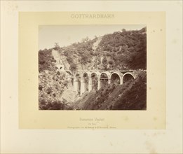 Gotthardbahn Piantorino Viaduct, Im Bau, Adolphe Braun & Cie, French, 1876 - 1889, Dornach, France; about 1875–1882; Albumen