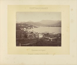 Gotthardbahn Panorama von Lugano; Adolphe Braun & Cie, French, 1876 - 1889, Dornach, France; about 1875–1882; Albumen silver