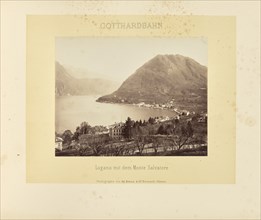 Gotthardbahn Lugano mit dem Monte Salvatore sic; Adolphe Braun & Cie, French, 1876 - 1889, Dornach, France; about 1875–1882