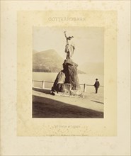 Gotthardbahn Tell-Statue in Lugano; Adolphe Braun & Cie, French, 1876 - 1889, Dornach, France; about 1875–1882; Albumen silver