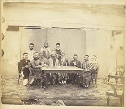Group Portrait of Men, India; India; about 1863 - 1887; Albumen silver print