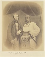F.D. Forsyth, Esquire, C.B., and Indian Servant; Felice Beato, 1832 - 1909, India; 1858 - 1859; Albumen