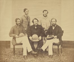 Mr. Neomarch, Mr. Hunt, Major Simpson, Lietuenant Graham, Major Sibley, and One Unidentfiied Man; India; 1858 - 1869; Albumen