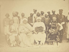 Chow dree Husmut Aly, Murdon Singh and Son with An  Background Group; India; 1858 - 1869; Albumen silver print