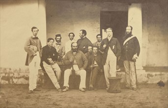The Officers of the 4th European Regiment; India; 1858 - 1869; Albumen silver print