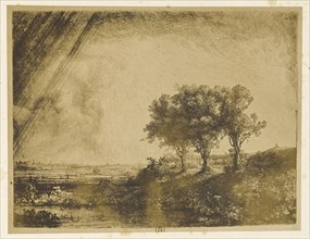 Le Paysage aux Trois Arbres; Bisson Frères, French, active 1840 - 1864, Paris, France; 1858; Salted paper print; 22 x 28.4 cm