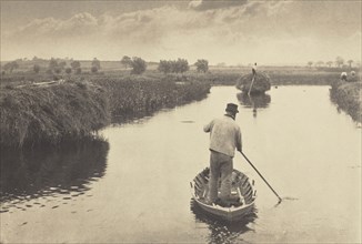 Quanting the Marsh Hay; Peter Henry Emerson, British, born Cuba, 1856 - 1936, London, England; 1886; Platinum print; 15.7 x 23.