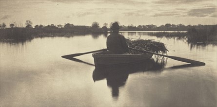 Rowing Home the Schoof-Stuff; Peter Henry Emerson, British, born Cuba, 1856 - 1936, London, England; 1886; Platinum print