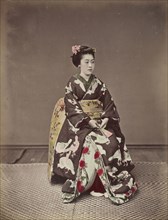 Seated Woman; Kusakabe Kimbei, Japanese, 1841 - 1934, active 1880s - about 1912, Japan; 1870s - 1890s; Hand-colored Albumen