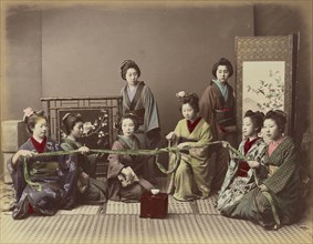 (Konkonchiki, Japanese Girl Playing Game; Kusakabe Kimbei, Japanese, 1841 - 1934, active 1880s - about 1912, Japan; 1870s
