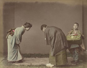 Happy New Year; Kusakabe Kimbei, Japanese, 1841 - 1934, active 1880s - about 1912, Japan; 1870s - 1890s; Hand-colored Albumen