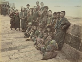 Group of Children; Kusakabe Kimbei, Japanese, 1841 - 1934, active 1880s - about 1912, Japan; 1870s - 1890s; Hand-colored