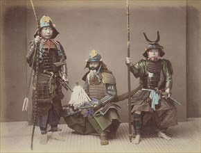 Samurai in Armour; Kusakabe Kimbei, Japanese, 1841 - 1934, active 1880s - about 1912, Japan; 1870s - 1890s; Hand-colored