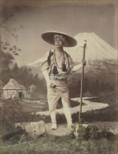 Pilgrim Going Up Fujiyama; Kusakabe Kimbei, Japanese, 1841 - 1934, active 1880s - about 1912, Japan; 1870s - 1890s