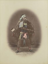 Samurai in Armour; Kusakabe Kimbei, Japanese, 1841 - 1934, active 1880s - about 1912, Japan; 1870s - 1890s; Hand-colored
