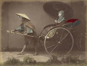 Jinrikishia; Kusakabe Kimbei, Japanese, 1841 - 1934, active 1880s - about 1912, Japan; 1870s - 1890s; Hand-colored Albumen