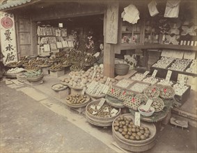 Orange Shop; Kusakabe Kimbei, Japanese, 1841 - 1934, active 1880s - about 1912, Japan; 1870s - 1890s; Hand-colored Albumen