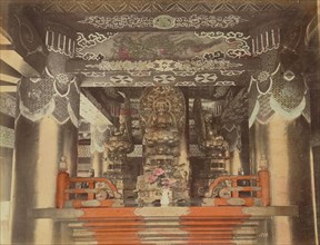Buddhist Images, Inside Pagoda, Nikko; Kusakabe Kimbei, Japanese, 1841 - 1934, active 1880s - about 1912, Japan; 1870s - 1890s