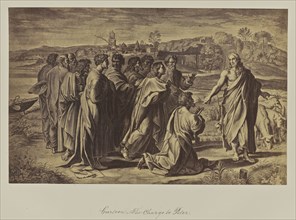 Cartoon, The Charge to Peter; Attributed to Leonida Caldesi, Italian, 1823 - 1891, Great Britain; 1865; Albumen silver print