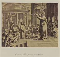 Cartoon, Paul preaching at Athens; Attributed to Leonida Caldesi, Italian, 1823 - 1891, Great Britain; 1865; Albumen silver