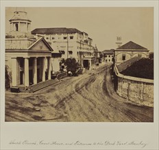 Scotch Church, Court House, and Entrance to the Dock Yard, Bombay; Charles Scott, British, active 1850s, Joseph Hogarth