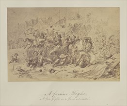 A faction Fight. A fair fight in a foul manner; about 1865; Albumen silver print