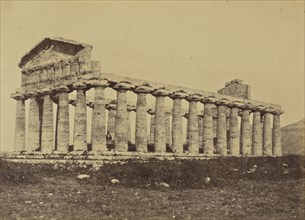Temple at Paestum; Mrs. Jane St. John, British, 1803 - 1882, Paestum, Italy; 1856 - 1859; Albumen silver print from a paper