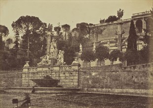 Fountain in the Piazza del Popolo, Rome; Mrs. Jane St. John, British, 1803 - 1882, Rome, Italy; 1856 - 1859; Albumen silver