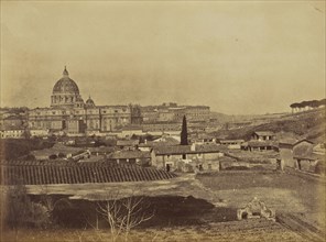 St Peters from above the Sand Pits, Rome; Mrs. Jane St. John, British, 1803 - 1882, Rome, Italy; 1856 - 1859; Albumen silver