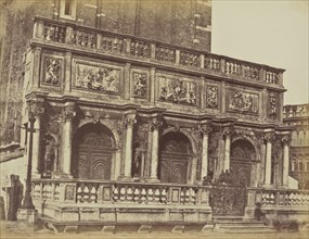 Base of the Campanile, St Marks Place, Venice; Mrs. Jane St. John, British, 1803 - 1882, Venice, Italy; 1856 - 1859; Albumen