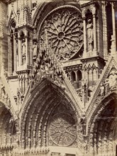 Reims Cathedral, Central Arch West Doorway; Reims, France; 1870s - 1880s; Albumen silver print