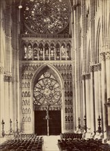 Reims Cathedral, West Door, from interior; Reims, France; 1870s - 1880s; Albumen silver print