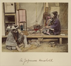 A Japanese Household; Shinichi Suzuki, Japanese, 1835 - 1919, Japan; about 1873 - 1883; Hand-colored Albumen silver print