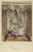 Praying; Shinichi Suzuki, Japanese, 1835 - 1919, Japan; about 1873 - 1883; Hand-colored Albumen silver print