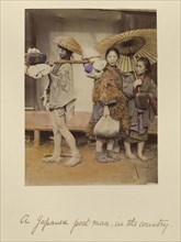 A Japanese Post-man, in the Country; Shinichi Suzuki, Japanese, 1835 - 1919, Japan; about 1873 - 1883; Hand-colored Albumen
