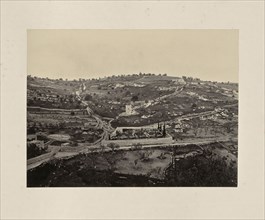 The Garden of Gethsemane and Mount of Olives; Francis Frith, English, 1822 - 1898, Jerusalem, Israel; about 1865; Albumen